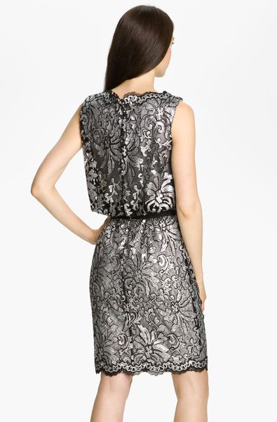 tadashi shoji silver gown