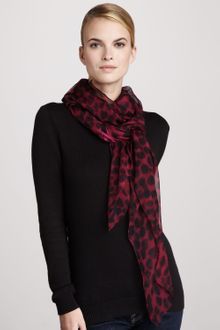 Alexander McQueen Leopard Print Skull Scarf  - Lyst