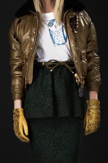 Burberry Prorsum Cropped Leather Bomber Jacket - Lyst