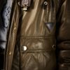 Burberry Prorsum Cropped Leather Bomber Jacket in Green (olive green) - Lyst