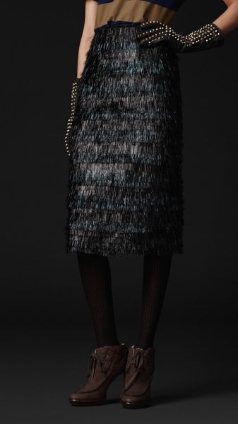 Burberry Prorsum Tiered Eyelash Skirt - Lyst