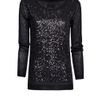 Mango Sequins Wool Jumper in Black - Lyst