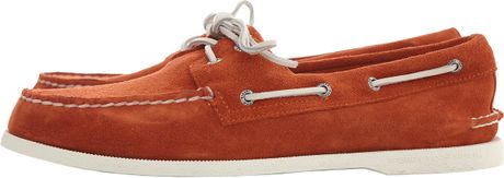 orange sperry boat shoes