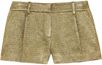 Diane Von Furstenberg Naples Metallic Twill Shorts - Lyst