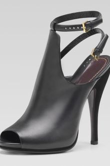 Gucci Jane Opentoe Highheel Leather Bootie - Lyst