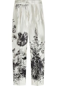 J.Crew Café Floralprint Wool and Silkblend Capri Pants - Lyst