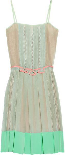 Jill Stuart Tranda Pleated Silkorganza Dress - Lyst