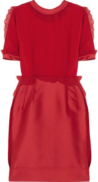 Lanvin Duchess Crepe and Silksatin Dress - Lyst
