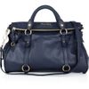 Miu Miu Bow Leather Tote in Blue (navy) - Lyst