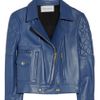 Yves Saint Laurent Leather Biker Jacket in Blue - Lyst