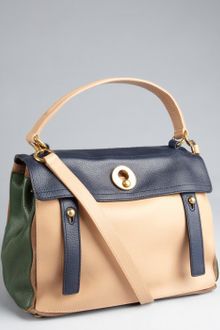 Yves Saint Laurent Carne Leather Muse Two Colorblocked Satchel - Lyst