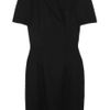 Zac Posen Woolcrepe Wrapeffect Dress in Black - Lyst