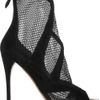 Alaïa Suede and Mesh Peep Toe Boots in Black - Lyst
