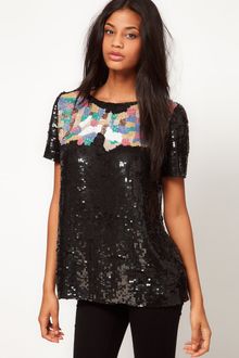 ASOS Collection Embellished T-shirt with Mosaic Beading - Lyst