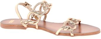 Asos Asos France Leather Flat Sandals - Lyst