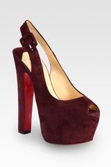 Christian Louboutin Tartarina Suede Slingback Platform Pumps