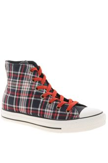 Converse All Star Plaid High Top Trainers - Lyst