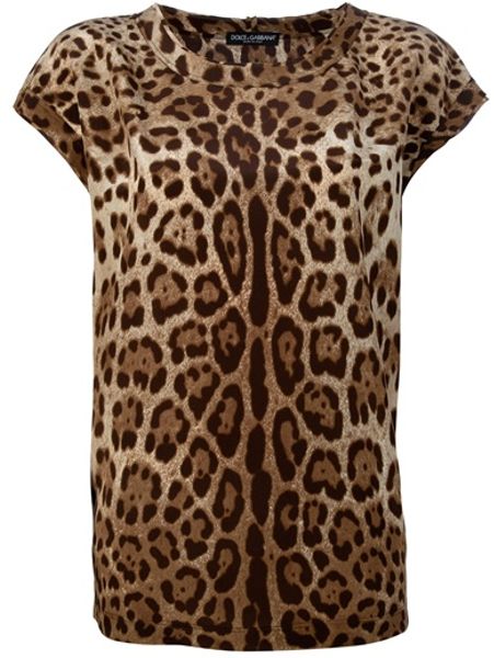 Dolce & Gabbana Printed Top in Brown - Lyst