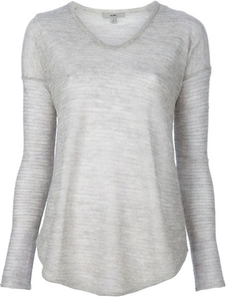 Helmut Lang Fineknit Sweater in Gray (grey) - Lyst
