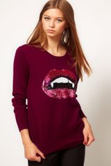 Markus Lupfer Jumper with Sequin Vampire Lips