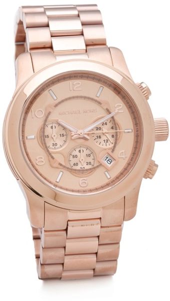 Michael Kors Oversized Rose Gold Watch - Lyst