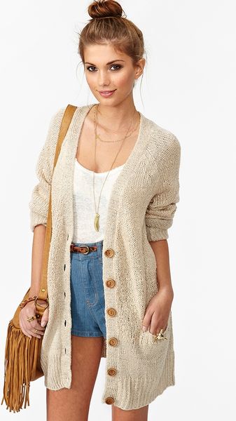 Nasty Gal Sands Of Time Cardi in Beige (cream) - Lyst