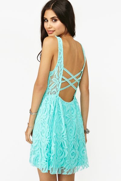 Nasty Gal Layla Lace Dress Sky Blue in Blue (sky) - Lyst