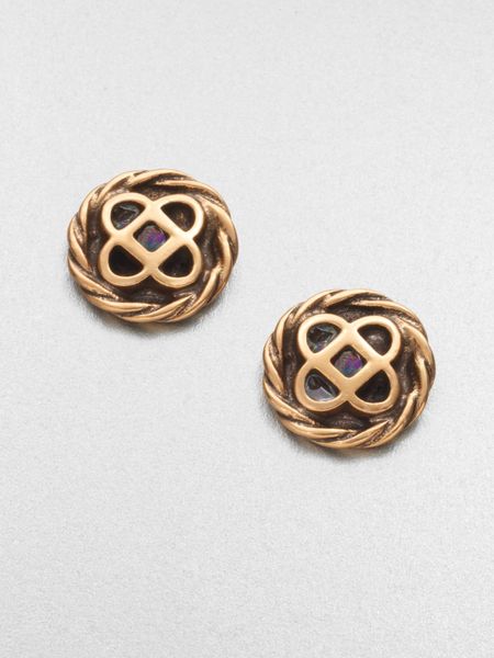 Oscar De La Renta Mosaico Stud Earrings in Pink - Lyst