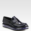 Prada Spazzolato Penny Loafer in Blue for Men - Lyst