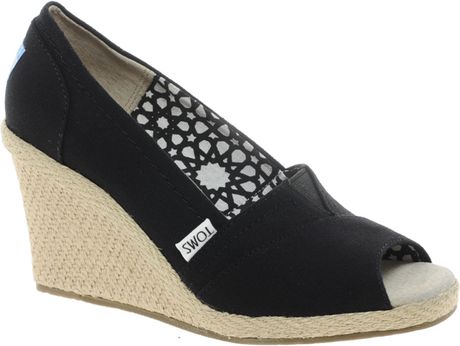 black canvas wedge shoes
