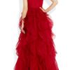 Valentino Lace and Ruffled Silkorganza Gown in Red - Lyst