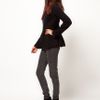 Asos Collection  Peplum Hem Jacket in Black - Lyst
