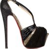 Christian Louboutin Divinoche 160 Suede and Textured Leather Sandals in Black - Lyst