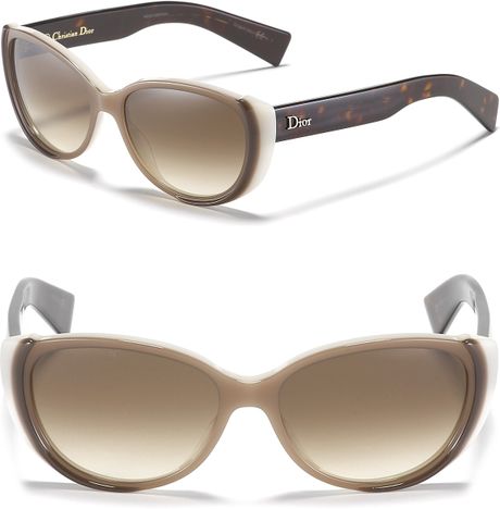 Dior Small Round Cat Eye Sunglasses in Brown (brown milk) - Lyst