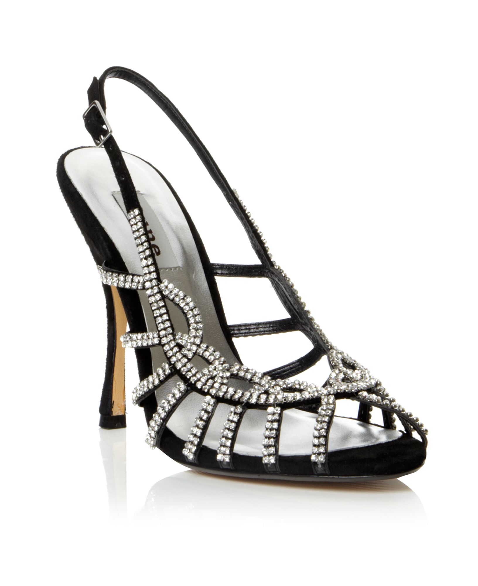 black diamante sandals