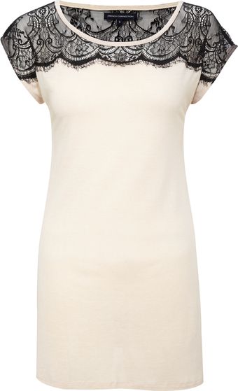 French Connection Lace Jersey Top - Lyst