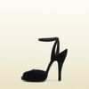 Gucci Rose Opentoe High Heel Velvet Sandal in Black (rose) - Lyst