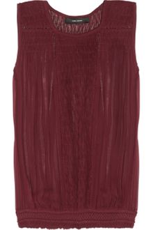 Isabel Marant Dakota Smocked Silkgeorgette Top - Lyst