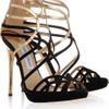 Jimmy Choo Melvin Velvet and Metallic Leather Sandals in Gold (black) - Lyst