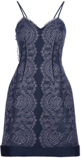 Lanvin Lace Dress in Blue - Lyst