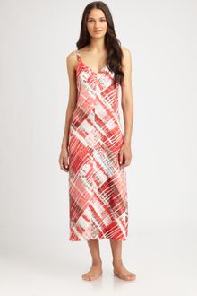 Oscar De La Renta Sleepwear Modern Abstractprint Long Gown - Lyst