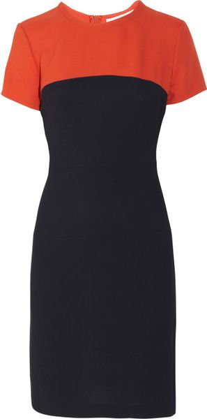 Stella Mccartney Sophie Twotone Crepe Dress in Blue (orange) - Lyst
