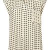 Topshop Cross Print Sleeveless Shirt By Unique in Beige (cream) - Lyst