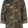 Topshop Studded Camo Jacket in Green (khaki) - Lyst