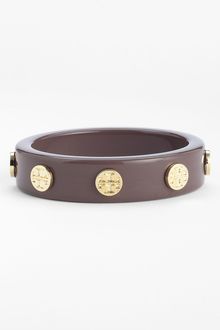 Tory Burch Wood Logo Stud Bangle - Lyst