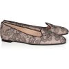 Valentino Embellished Lace and Leather Loafers in Black - Lyst