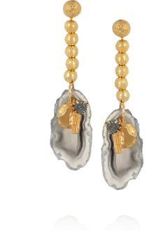 Yves Saint Laurent Goldplated Agate Drop Earrings - Lyst