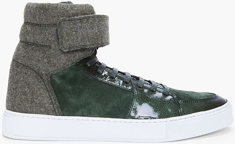 Yves Saint Laurent Green Suede Trim Malibu Sneakers in Green for Men - Lyst