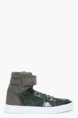 Yves Saint Laurent Green Suede Trim Malibu Sneakers