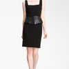 Alice + Olivia Maddy Leather Peplum Sheath Dress in Black - Lyst